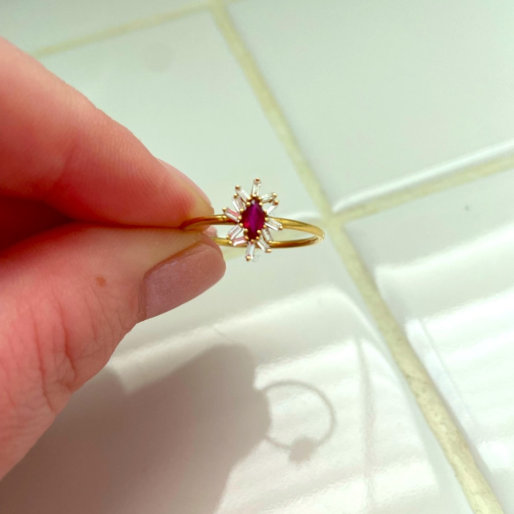 Suzanne Kalan Ruby & Diamond Ring Size 9